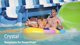  Presentation with catholic father son hoyly spirit - Colorful presentation enhanced with pool after going down water backdrop and a teal colored foreground