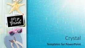  Presentation with space travel - Theme with pool-and-beach-items background and a teal colored foreground