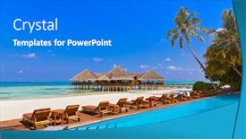  Presentation with maldives - Audience pleasing presentation consisting of pool-and-cafe-on-maldives backdrop and a gray colored foreground