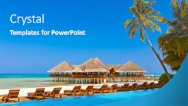  Presentation with maldives - PPT layouts with pool-and-cafe-on-maldives background and a gray colored foreground