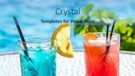  Presentation with luxury hotel - Cool new PPT layouts with pool-area-of-a-luxury backdrop and a light blue colored foreground