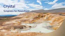  Presentation with geothermal - Beautiful presentation theme featuring pool at krafla area iceland backdrop and a light blue colored foreground