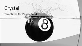  Presentation with water splash - Slides having pool ball eight with splash background and a white colored foreground