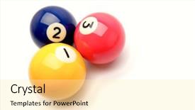  Presentation with cannon ball into pool - Slide deck featuring pool balls background and a blonde colored foreground