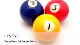 Presentation with billiard - Presentation design featuring pool balls background and a white colored foreground