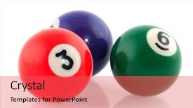  Presentation with billiard - Theme enhanced with pool billiard balls in different background and a red colored foreground
