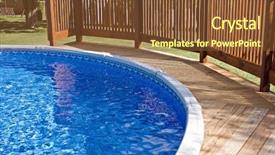  Presentation with railing - Colorful theme enhanced with pool deck and railing backdrop and a tawny brown colored foreground