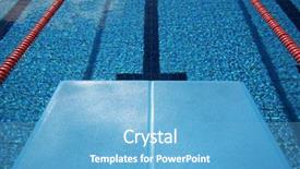  Presentation with diving board - PPT theme featuring pool from the diving board background and a light blue colored foreground