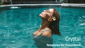  Presentation with luxury resort - Beautiful theme featuring pool in bali luxury resort backdrop and a ocean colored foreground