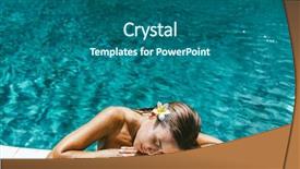  Presentation with luxury resort - PPT layouts having pool in bali luxury resort background and a ocean colored foreground