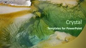  Presentation with yellowstone - Presentation theme enhanced with pool-in-yellowstone-national-park background and a tawny brown colored foreground