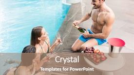  Presentation with 25 may 2016 hotel swimming - PPT theme enhanced with pool of a luxury hotel background and a coral colored foreground