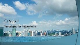  Presentation with infinity - PPT layouts featuring pool of the marina bay background and a light blue colored foreground
