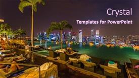  Presentation with architecture city - Slides enhanced with pool-on-roof-and-singapore background and a wine colored foreground