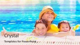  Presentation with water park - Amazing theme having pool relaxation in aqua park backdrop and a lemonade colored foreground