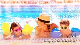  Presentation with luxury resort - Slide set consisting of pool relaxing in luxury summer background and a coral colored foreground
