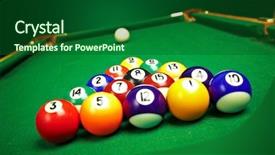  Presentation with billiard - Theme enhanced with pool table - billiard balls ready background and a forest green colored foreground