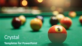  Presentation with billiard - Colorful slides enhanced with pool table - billiard balls backdrop and a ocean colored foreground