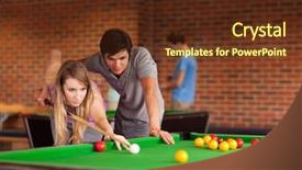  Presentation with broken home upset couple - Cool new theme with pool table - couple playing snooker backdrop and a tawny brown colored foreground