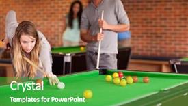  Presentation with friends - PPT layouts featuring pool table - friends playing snooker background and a shamrock green colored foreground