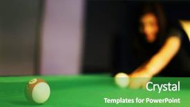  Presentation with hipster girl playing tetris game - Audience pleasing PPT layouts consisting of pool table - young brunette girl playing snooker backdrop and a shamrock green colored foreground
