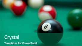  Presentation with cannon ball into pool - Amazing slide deck having pool table black ball closeup backdrop and a ocean colored foreground