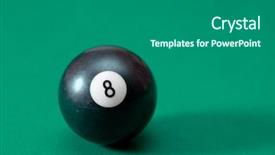  Presentation with billiard pool game nine ball - Slide deck with pool table black ball background and a ocean colored foreground