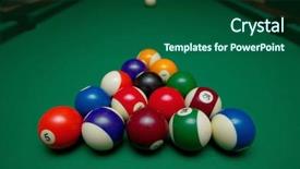  Presentation with billards pool table ready - Theme having pool table set up background and a forest green colored foreground