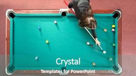  Presentation with billards pool table ready - Colorful PPT layouts enhanced with pool table with a girl backdrop and a teal colored foreground