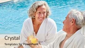  Presentation with senior spa - Beautiful slide deck featuring pool with a refreshing spa backdrop and a lemonade colored foreground