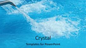  Presentation with water flow - Cool new PPT theme with pool with streams of water backdrop and a  colored foreground