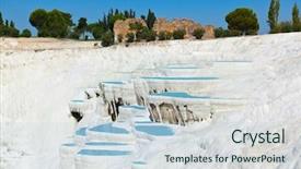  Presentation with rice terraces in tegallalang - Slide deck having pools and terraces - pamukkale turkey background and a lemonade colored foreground