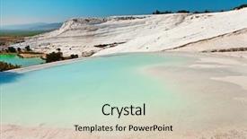  Presentation with turkey - Presentation consisting of pools and terraces pamukkale turkey background and a soft green colored foreground