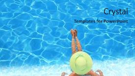  Presentation with swimming pool - PPT layouts enhanced with pools water - young woman in bikini wearing background and a teal colored foreground