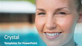  Presentation with coach - Beautiful PPT layouts featuring poolside at the leisure center backdrop and a teal colored foreground