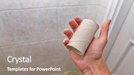  Presentation with toilet - Beautiful PPT theme featuring poop - running out of toilet paper backdrop and a coral colored foreground