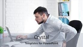  Presentation with back pain - Presentation design having poor - posture concept man suffering background and a light gray colored foreground