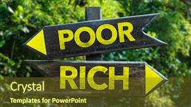  Presentation with poor rich - Slides having poor - rich signpost with forest background and a tawny brown colored foreground