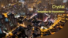  Presentation with residential - Amazing slides having poor areas - aerial view of hong kong backdrop and a tawny brown colored foreground