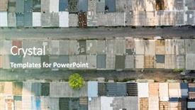  Presentation with old buildings - Colorful slide set enhanced with poor areas - dilapidated old shack looking one backdrop and a gray colored foreground