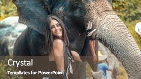  Presentation with elephant in the room - Cool new theme with poor areas - young brunette posing backdrop and a tawny brown colored foreground