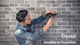  Presentation with asian nurse helps a man - Presentation enhanced with poor asian young man hold background and a gray colored foreground