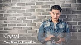  Presentation with asian nurse helps a man - Theme featuring poor asian young man hold background and a gray colored foreground