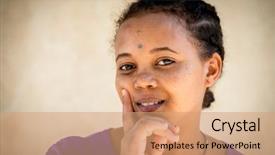  Presentation with african american girl power business - Slide deck enhanced with poor black race - african girl background and a  colored foreground