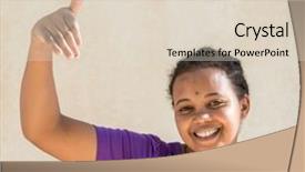  Presentation with african american teenager girl - Slide deck having poor black race - african girl background and a  colored foreground