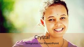  Presentation with african american girl power business - Slide deck with poor black race - african girl background and a  colored foreground