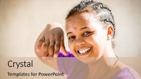  Presentation with african american girl power business - PPT layouts having poor black race - african girl background and a  colored foreground