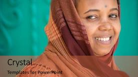  Presentation with african american girl power business - PPT layouts consisting of poor black race - african muslim girl background and a  colored foreground