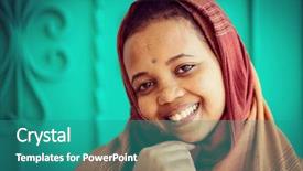  Presentation with muslim - Theme with poor black race - african muslim girl background and a teal colored foreground