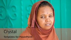  Presentation with african american girl power business - PPT layouts enhanced with poor black race - african muslim girl background and a  colored foreground